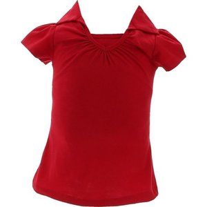 NWT CUTIE'S FASHION UNIFORM RED V-NECK SHORT SLEEVE POLO SHIRT 4